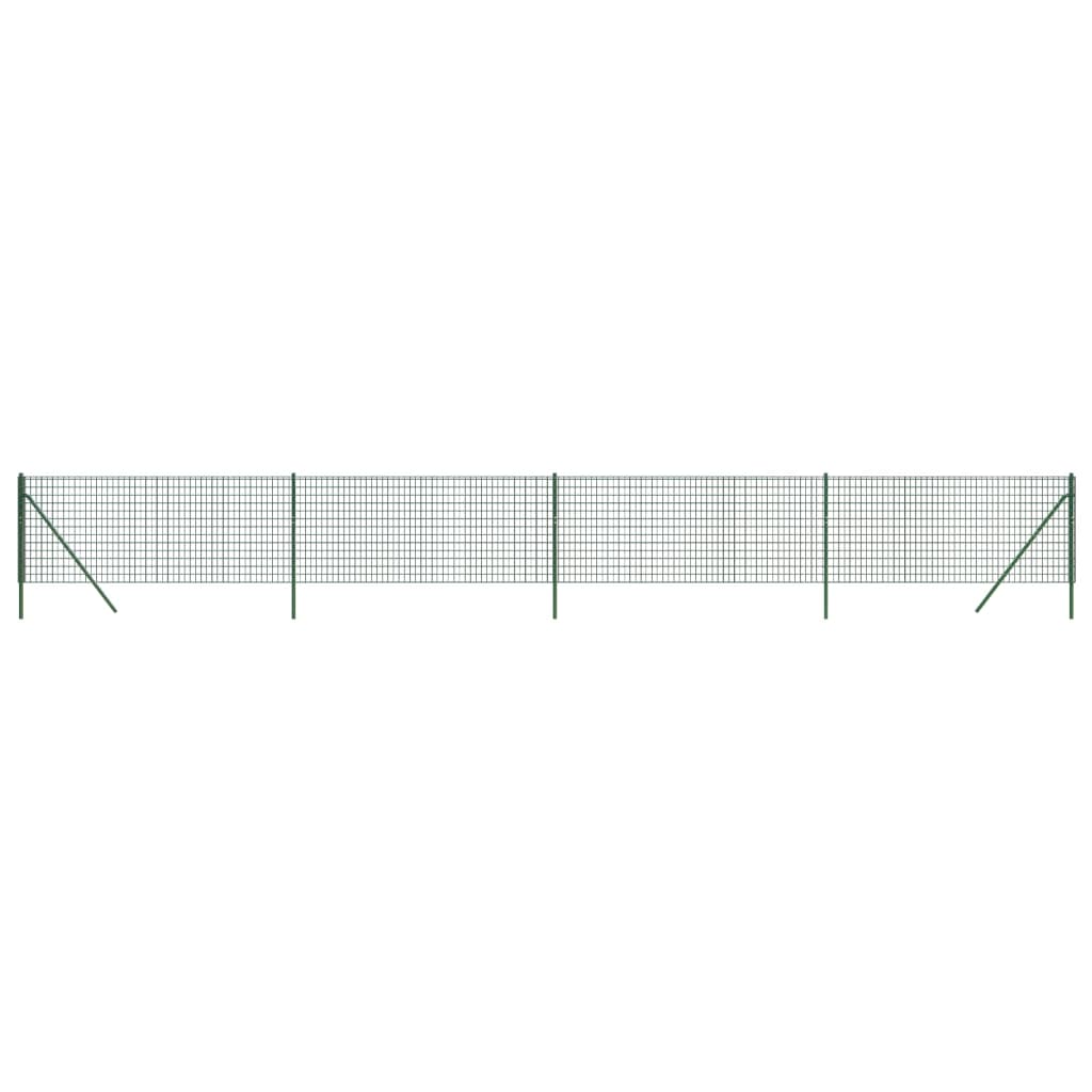 Wire Mesh Fence Green 0.8x10 m Galvanised Steel