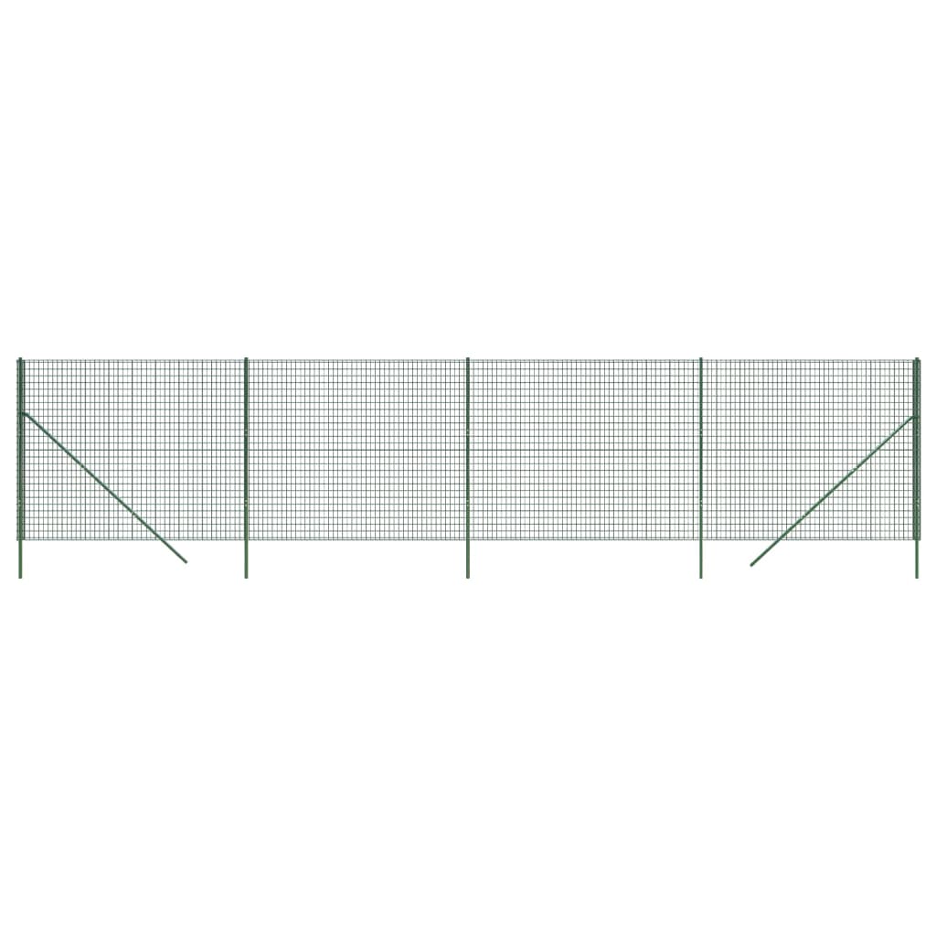 Wire Mesh Fence Green 1.6x10 m Galvanised Steel