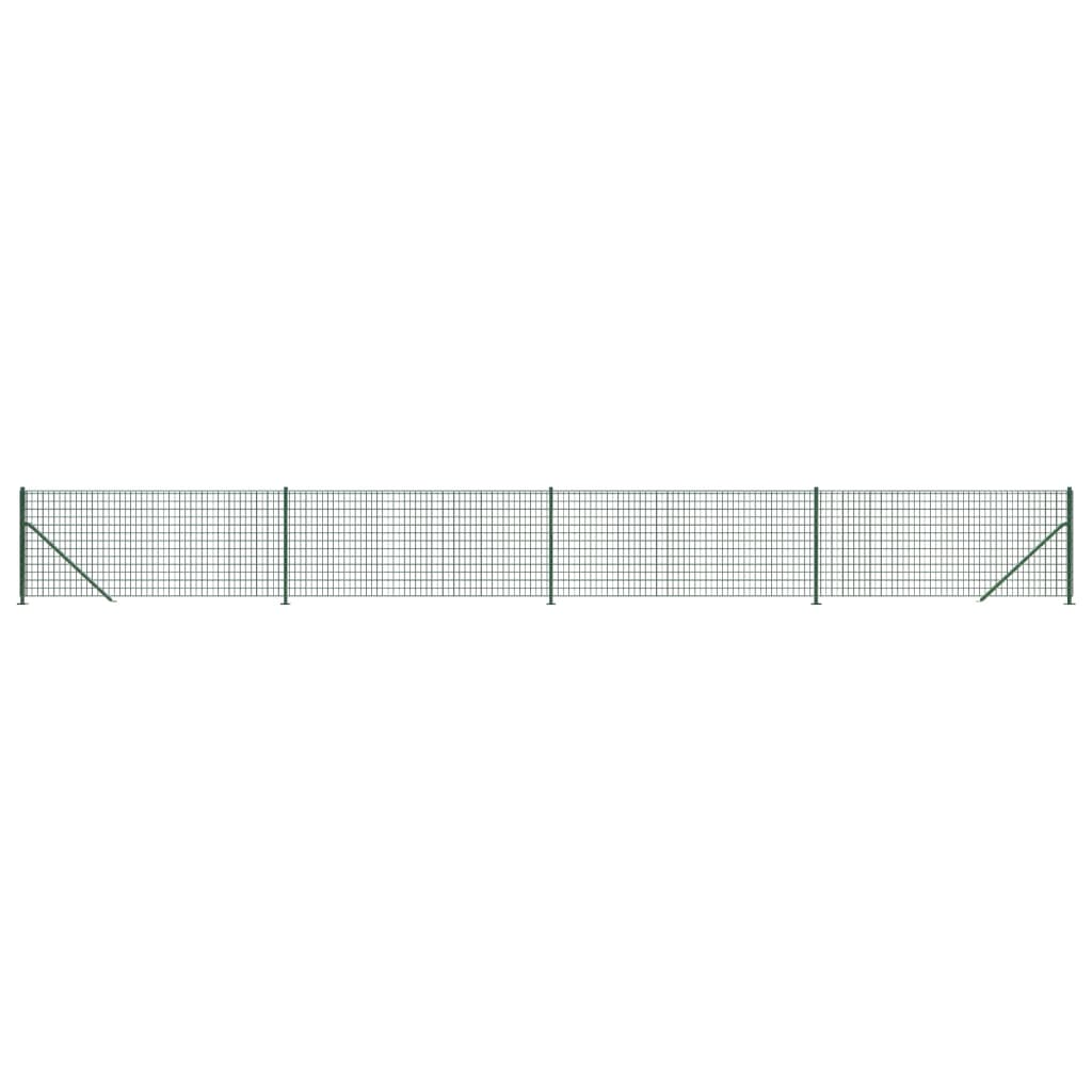 Wire Mesh Fence with Flange Green 0.8x10 m