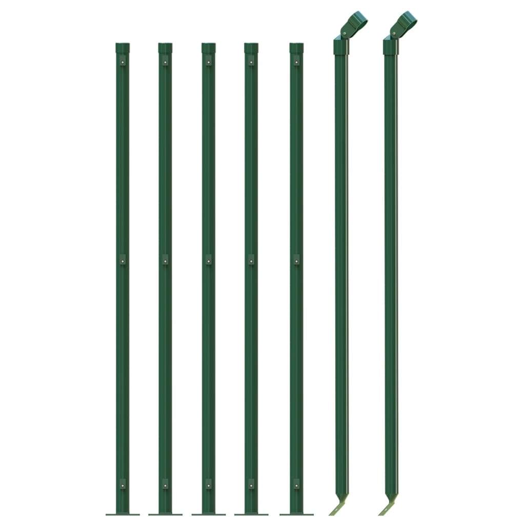 Wire Mesh Fence with Flange Green 0.8x10 m