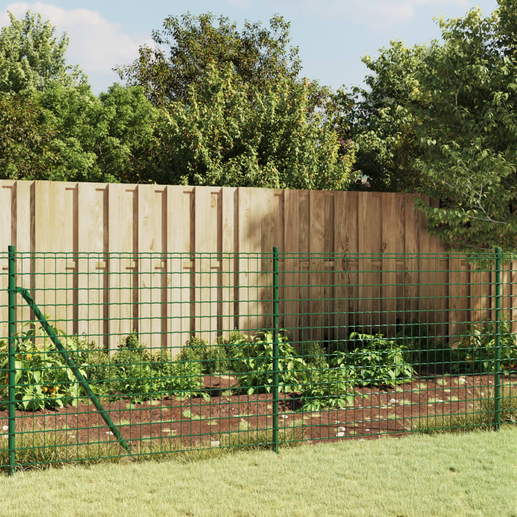 Wire Mesh Fence with Flange Green 0.8x10 m