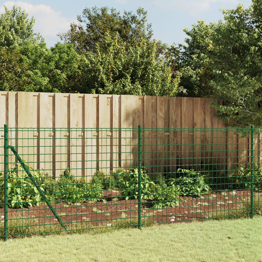 Wire Mesh Fence with Flange Green 1x10 m