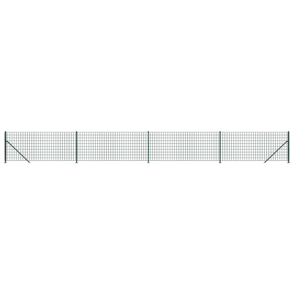 Wire Mesh Fence with Flange Green 0.8x10 m