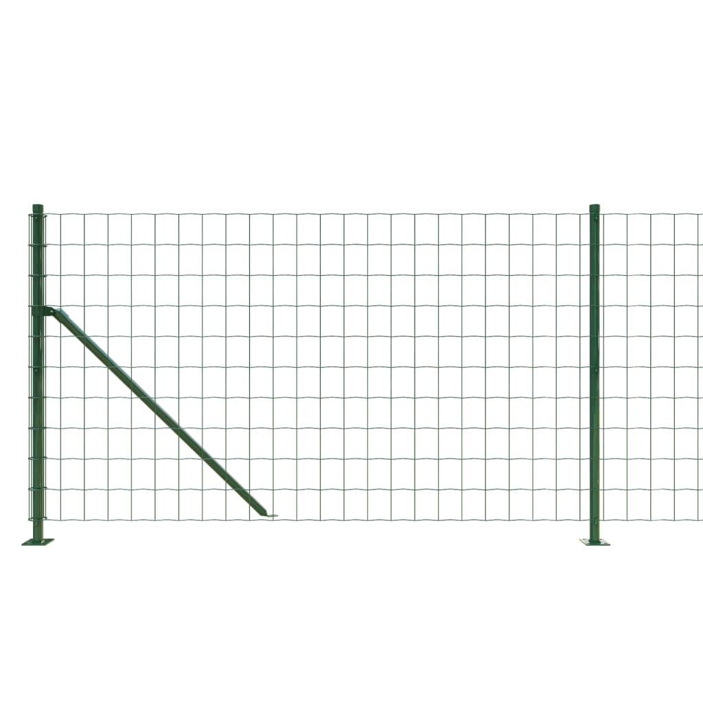 Wire Mesh Fence with Flange Green 0.8x10 m