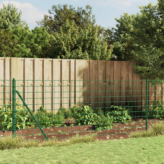 Wire Mesh Fence with Flange Green 1x10 m