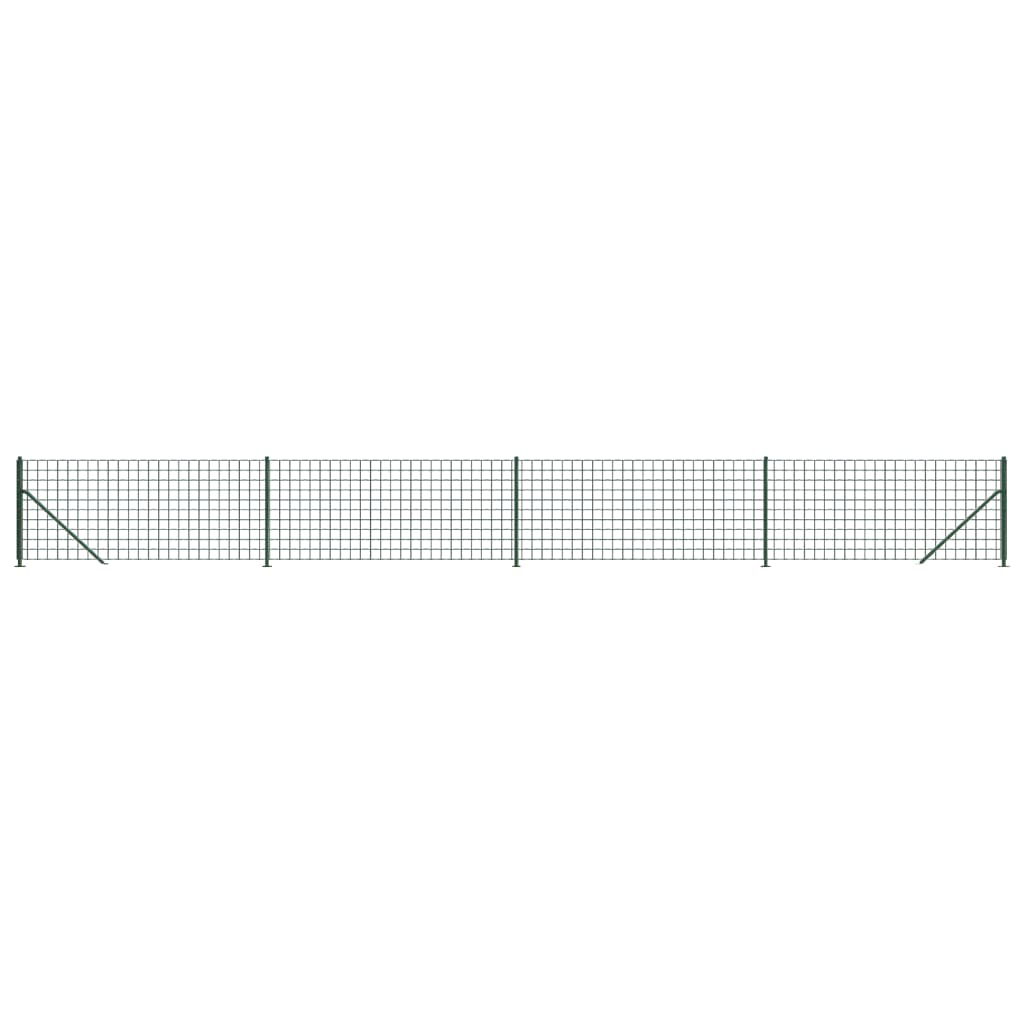 Wire Mesh Fence with Flange Green 1x10 m