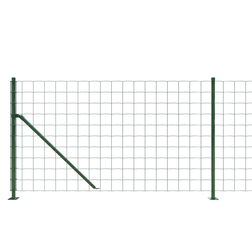 Wire Mesh Fence with Flange Green 1x10 m