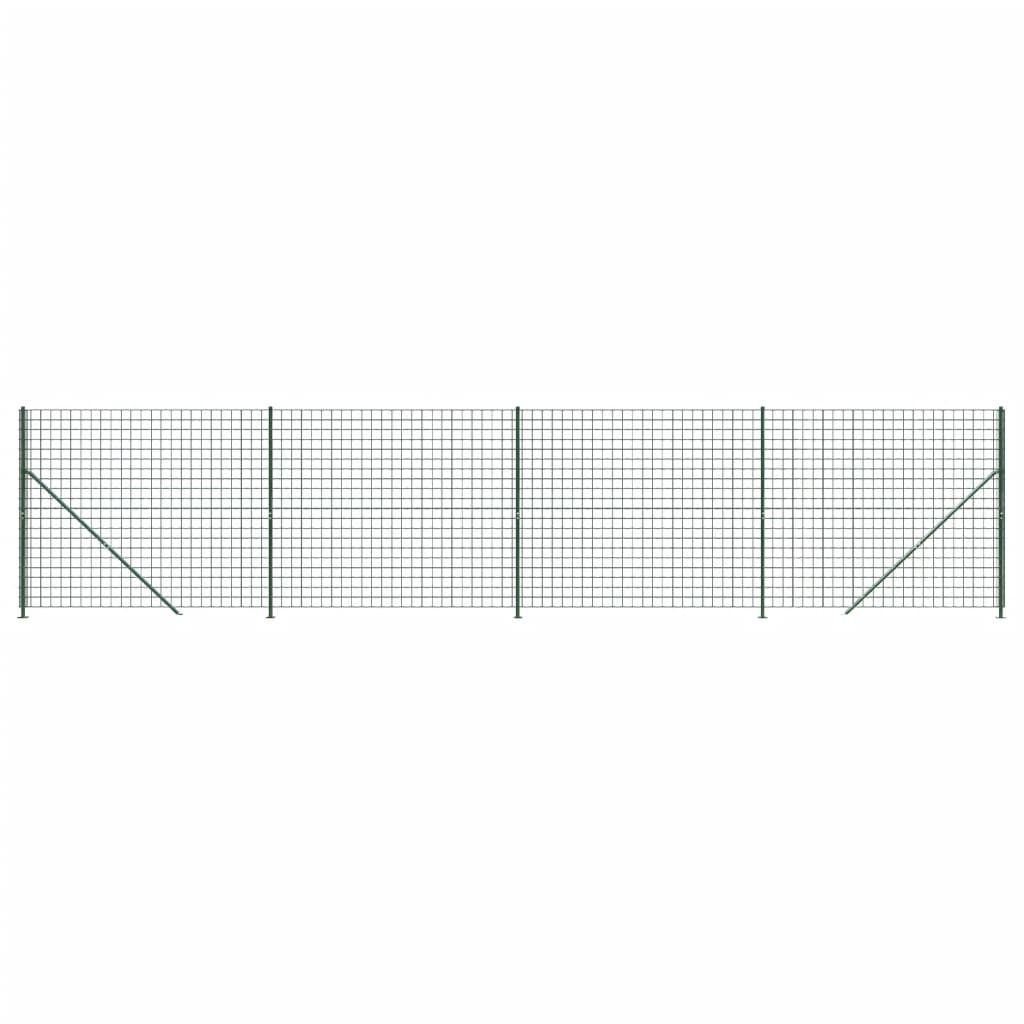 Wire Mesh Fence with Flange Green 1.4x10 m