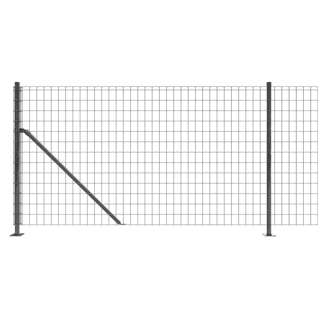 Wire Mesh Fence with Flange Anthracite 1.1x10 m