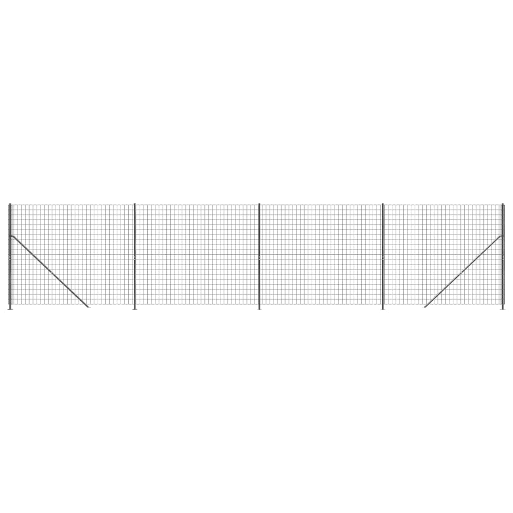 Wire Mesh Fence with Flange Anthracite 1.4x10 m