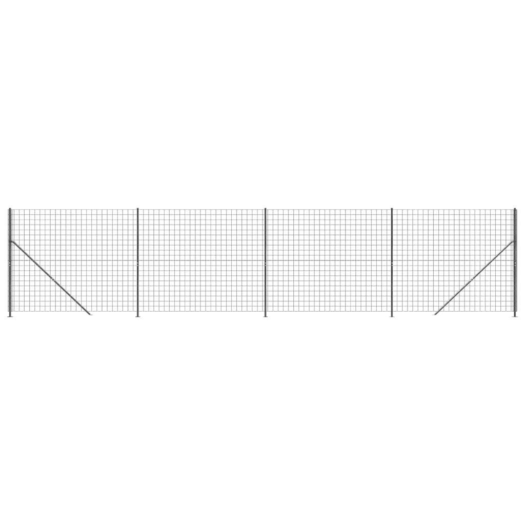 Wire Mesh Fence with Flange Anthracite 1.4x10 m