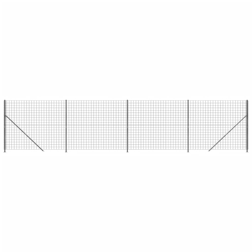 Wire Mesh Fence with Flange Anthracite 1.6x10 m