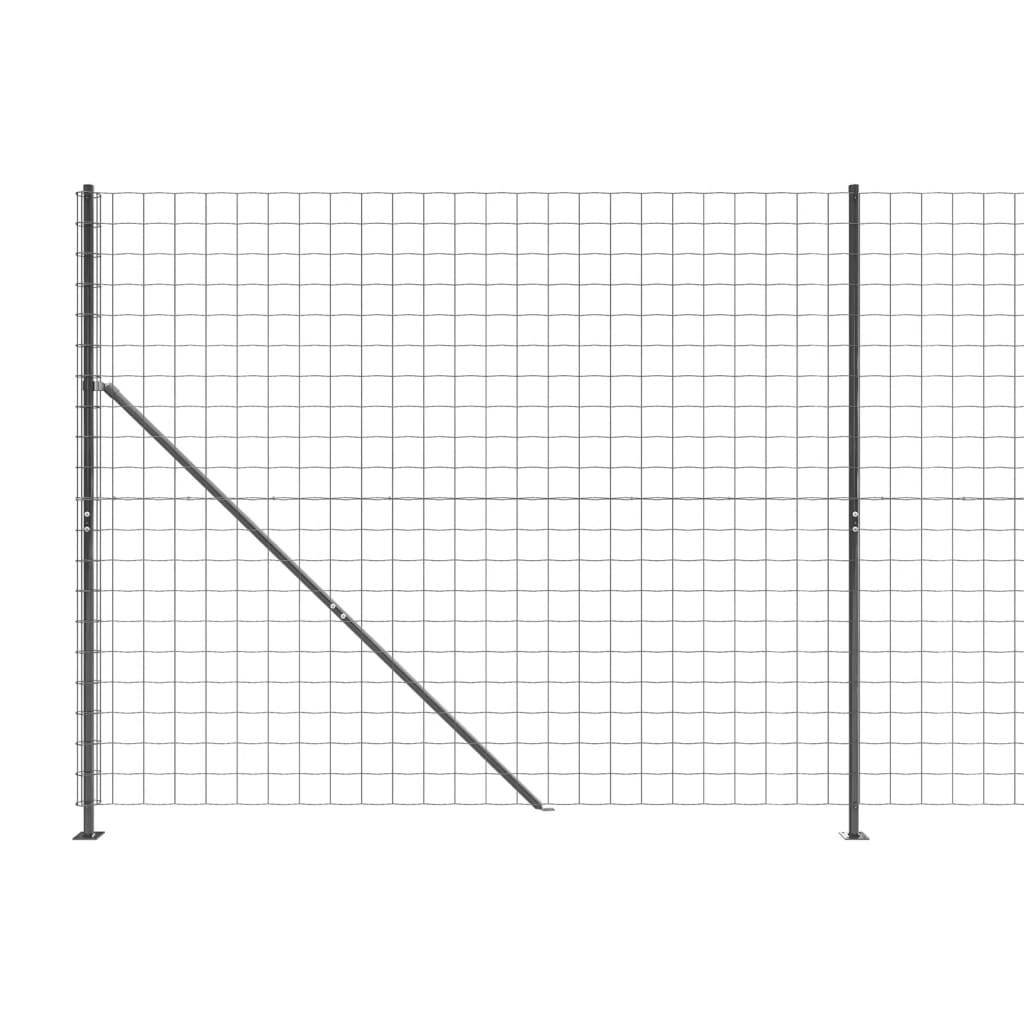 Wire Mesh Fence with Flange Anthracite 1.6x10 m