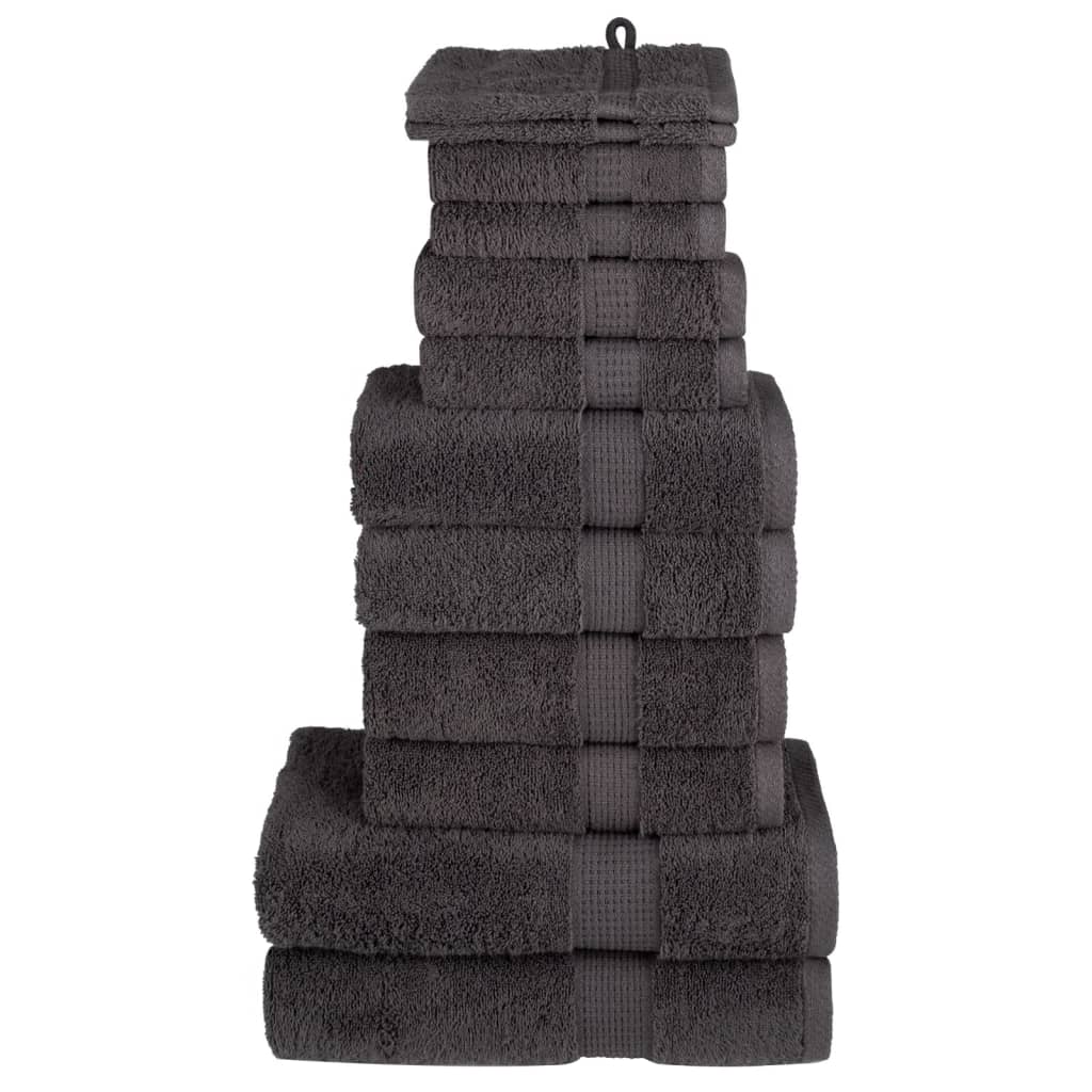 12 Piece Premium Towel Set SOLUND Anthracite 600 gsm