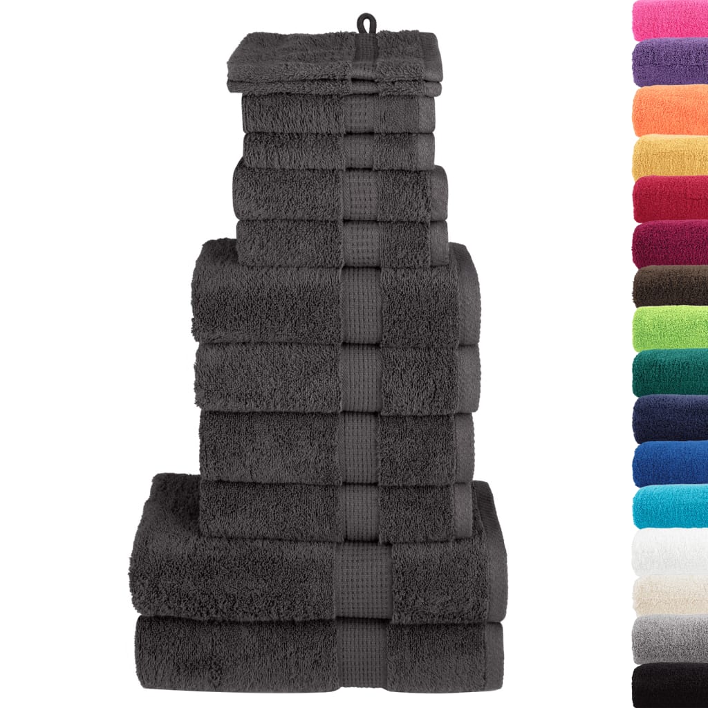 12 Piece Premium Towel Set SOLUND Anthracite 600 gsm