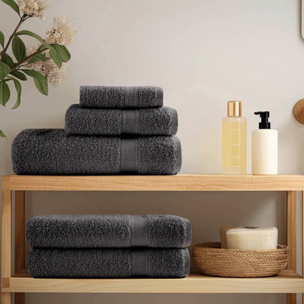 12 Piece Premium Towel Set SOLUND Anthracite 600 gsm