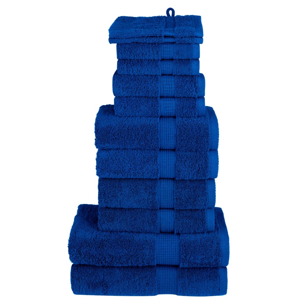 12 Piece Premium Towel Set SOLUND Blue 600 gsm