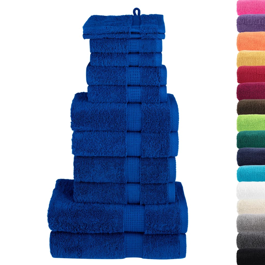 12 Piece Premium Towel Set SOLUND Blue 600 gsm