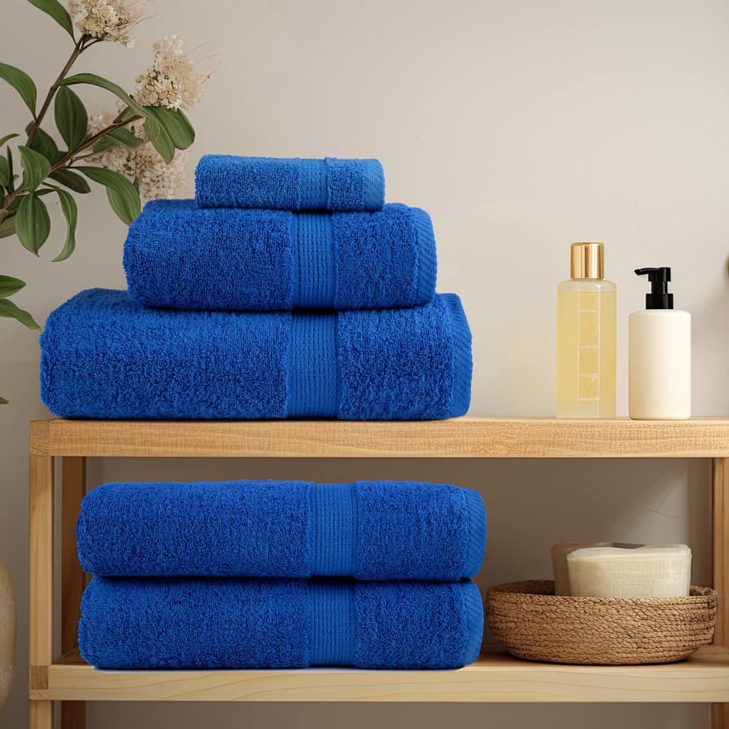 12 Piece Premium Towel Set SOLUND Blue 600 gsm