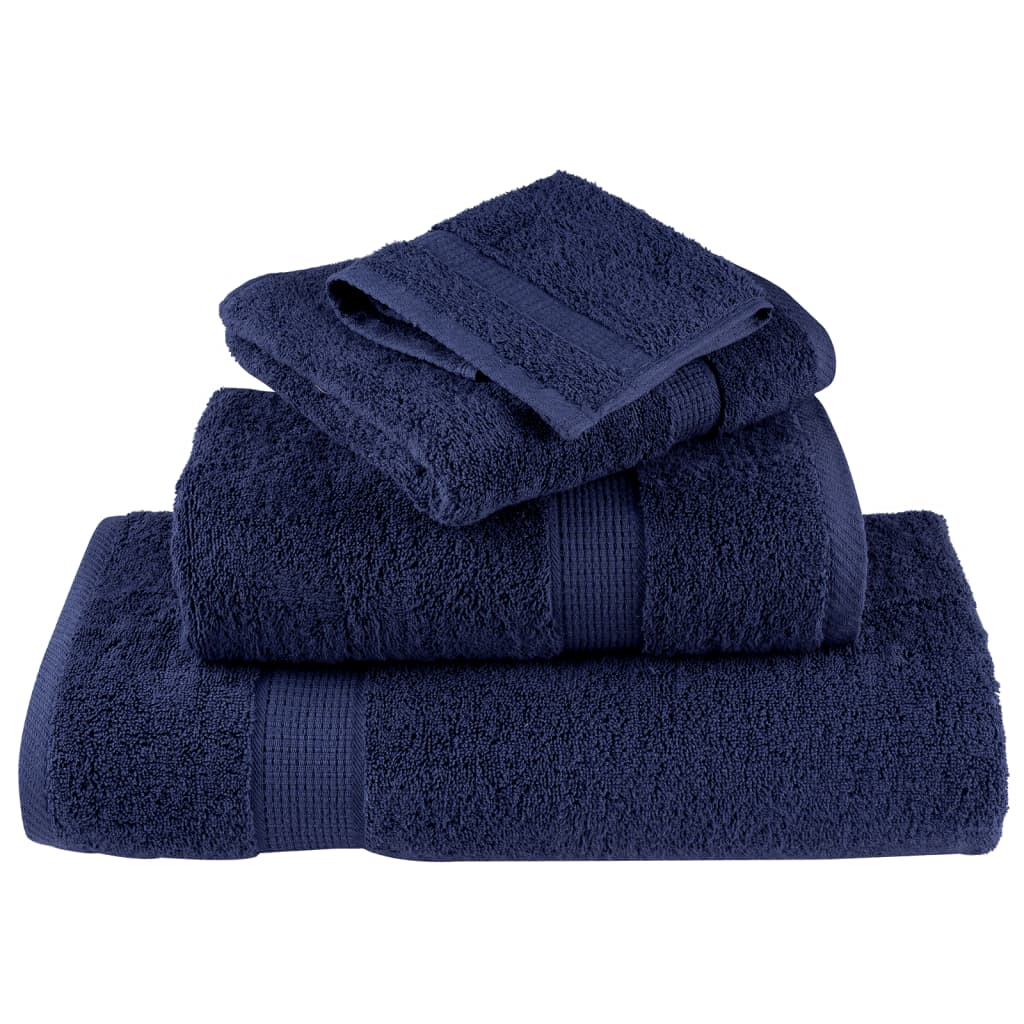 12 Piece Premium Towel Set SOLUND Navy Blue 600 gsm