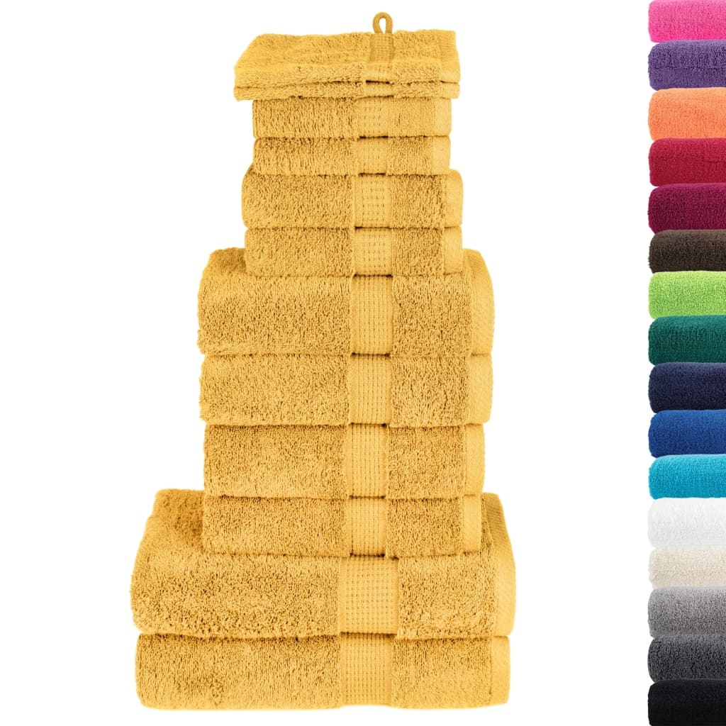 12 Piece Premium Towel Set SOLUND Gold 600 gsm