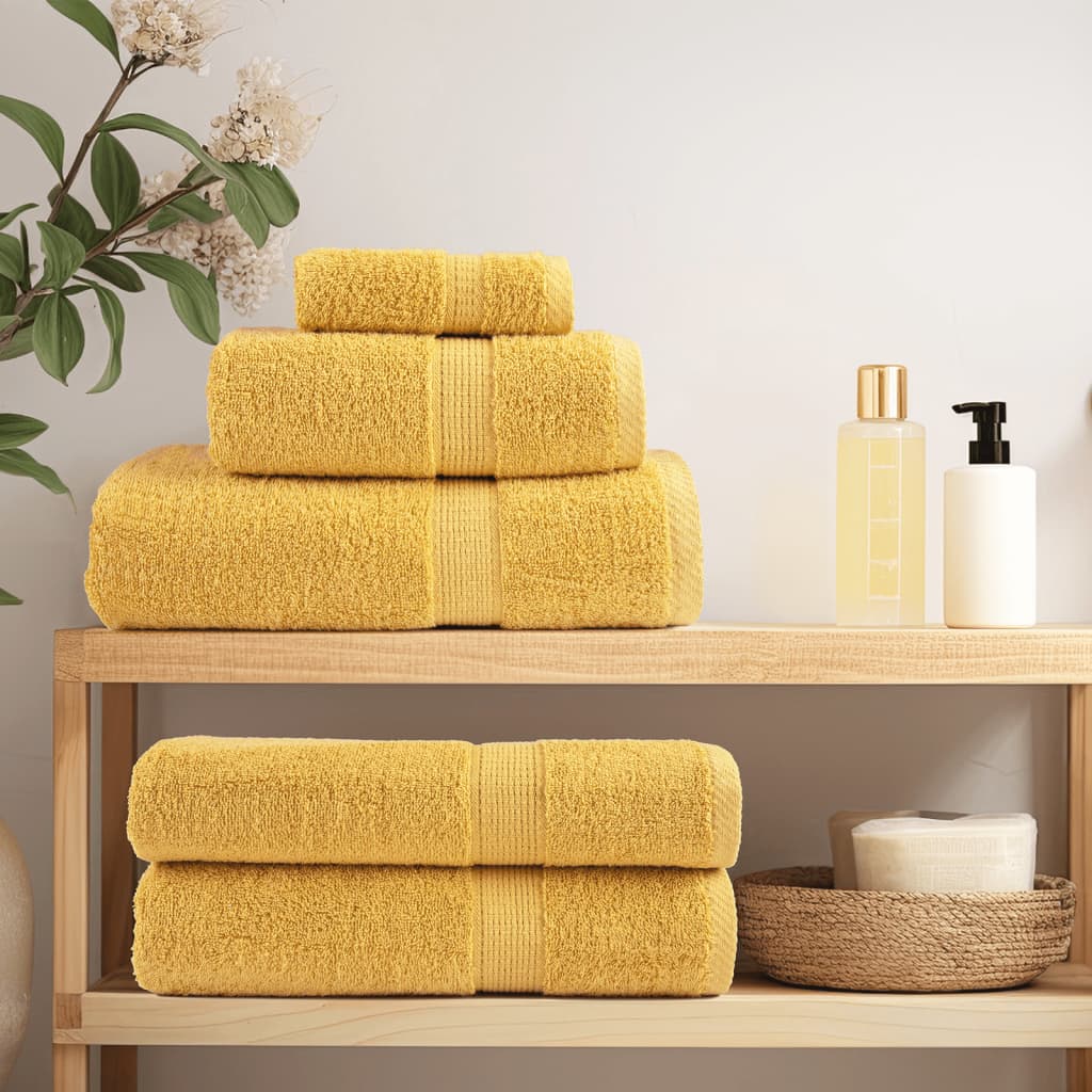 12 Piece Premium Towel Set SOLUND Gold 600 gsm