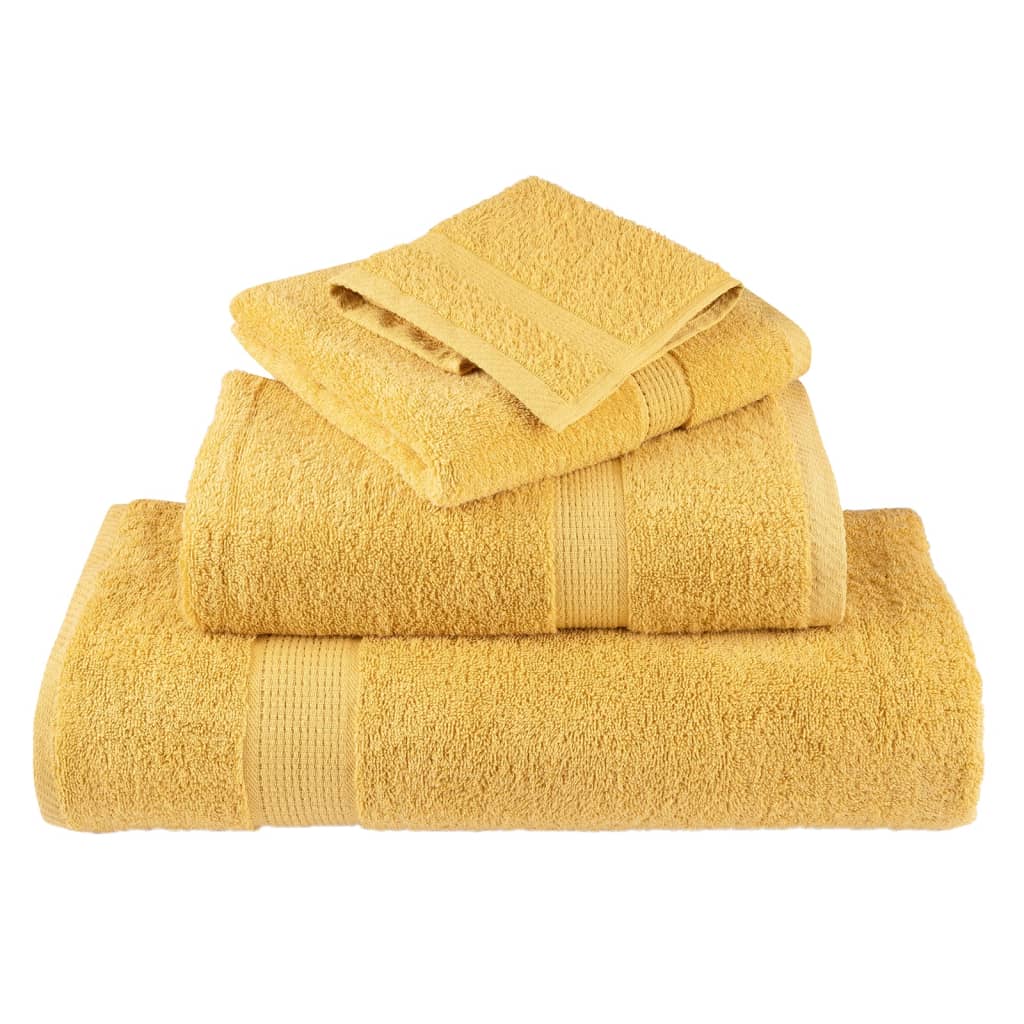 12 Piece Premium Towel Set SOLUND Gold 600 gsm