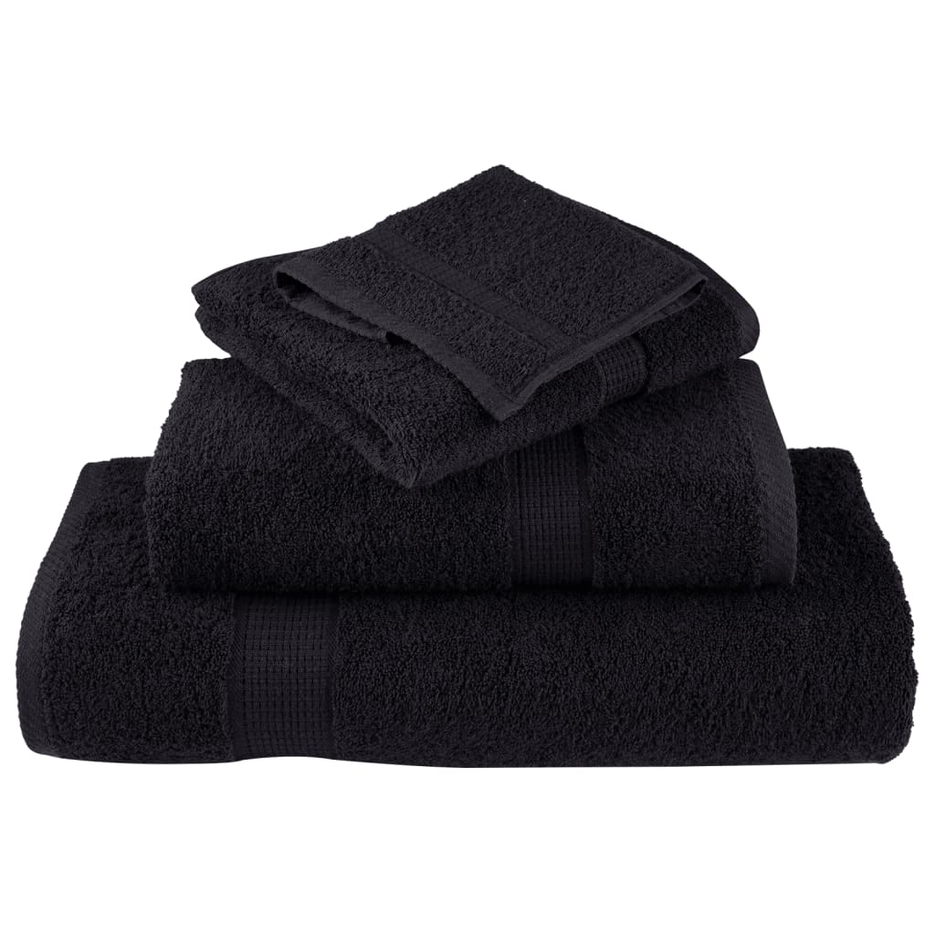 12 Piece Premium Towel Set SOLUND Black 600 gsm