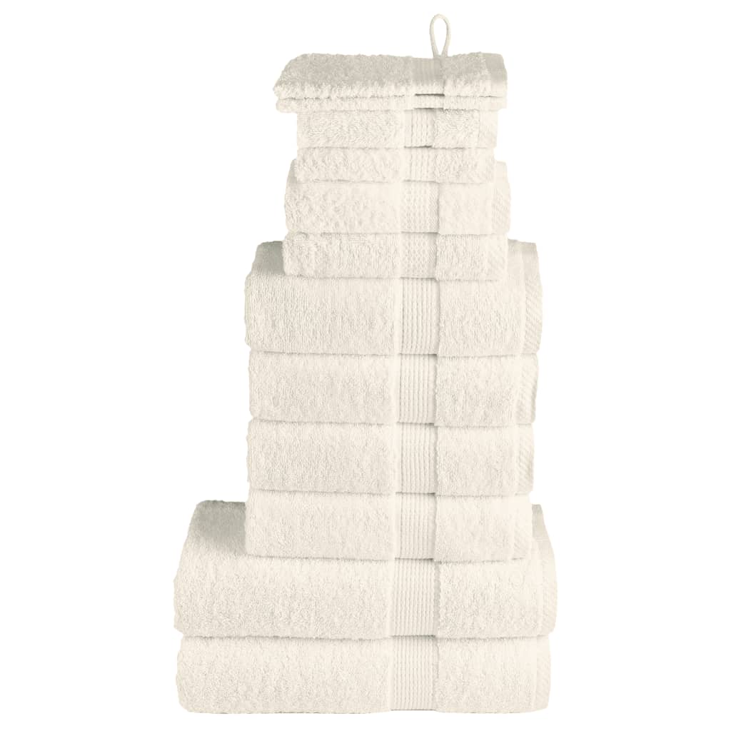 12 Piece Premium Towel Set SOLUND Cream 600 gsm