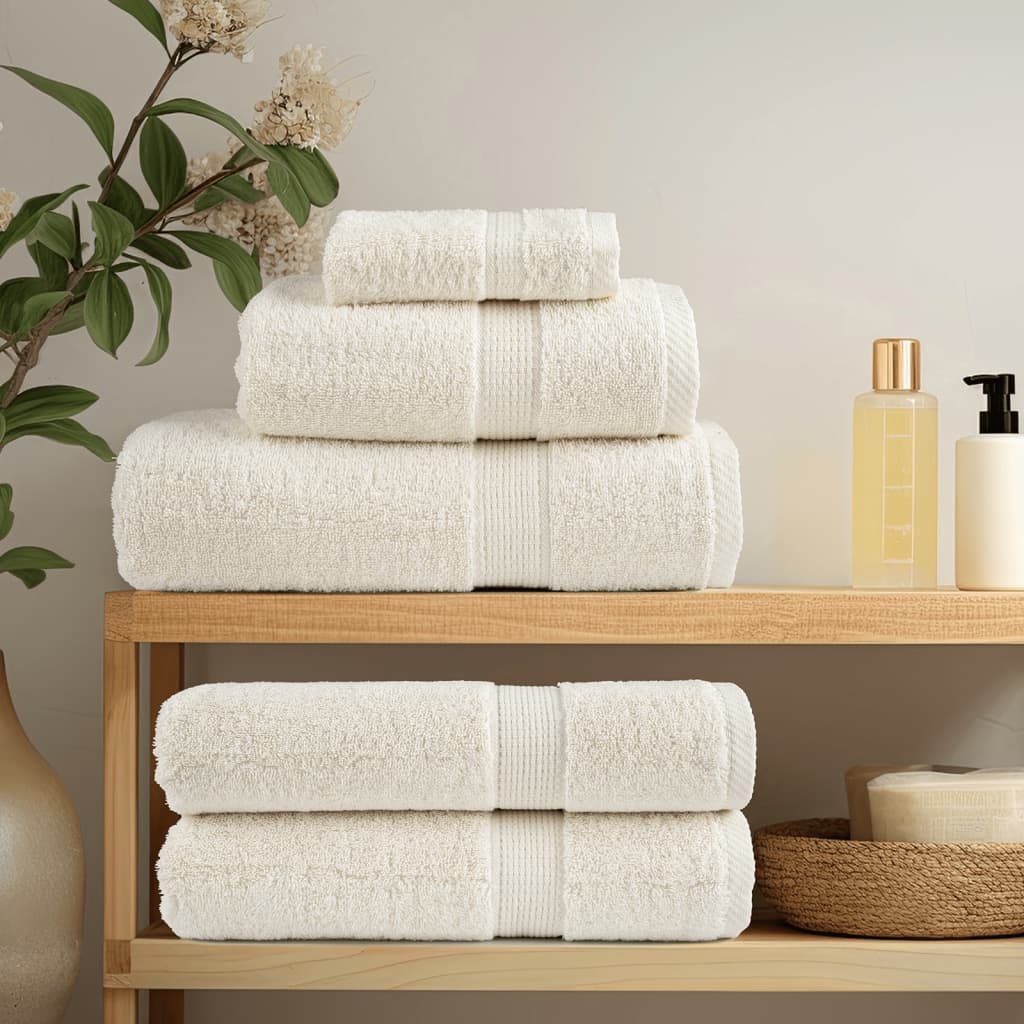 12 Piece Premium Towel Set SOLUND Cream 600 gsm