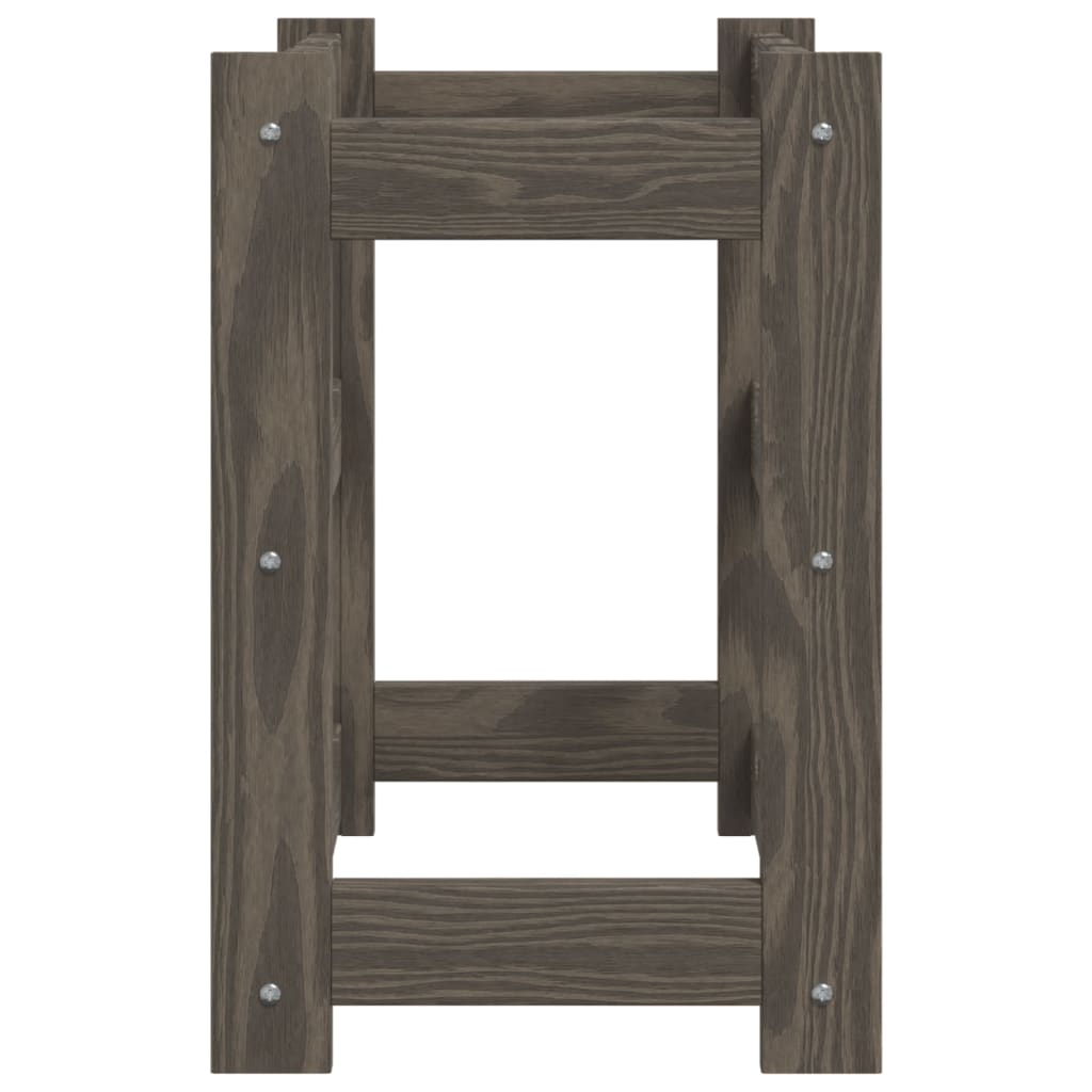 Wine Rack for 12 Bottles Grey Solid Wood Pine