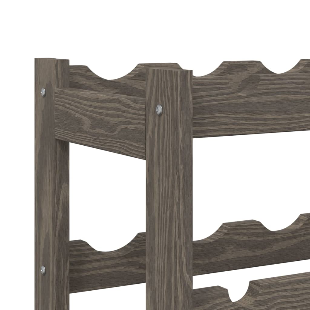 Wine Rack for 12 Bottles Grey Solid Wood Pine