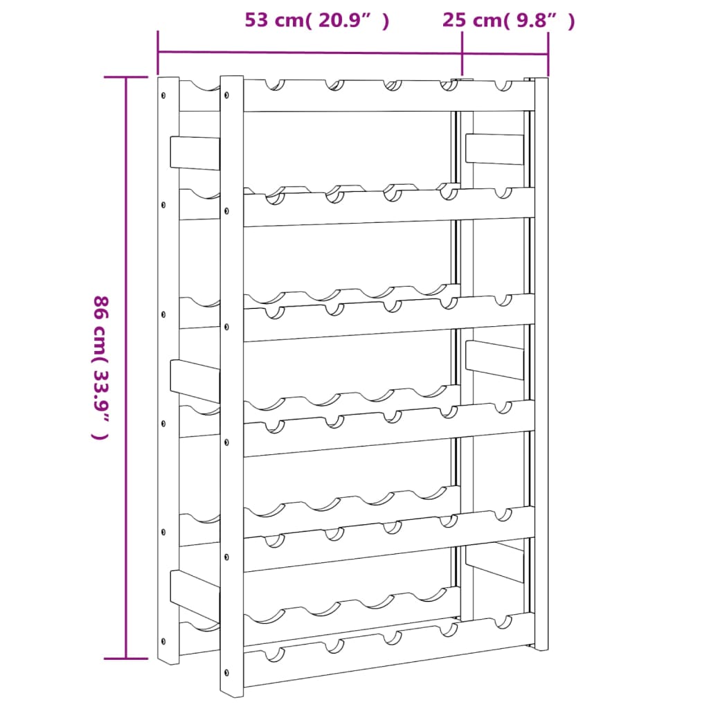 Wine Rack for 30 Bottles Grey Solid Wood Pine