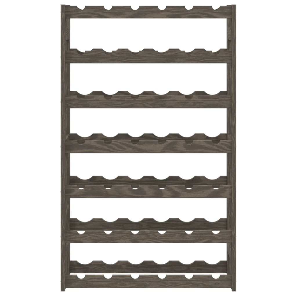 Wine Rack for 42 Bottles Grey Solid Wood Pine