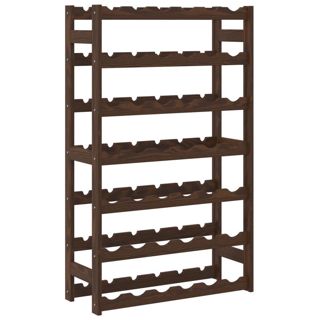 Wine Rack for 42 Bottles Brown Solid Wood Pine