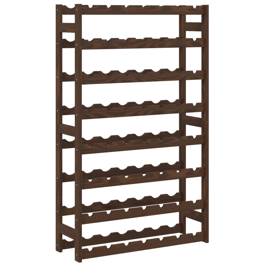 Wine Rack for 56 Bottles Brown Solid Wood Pine