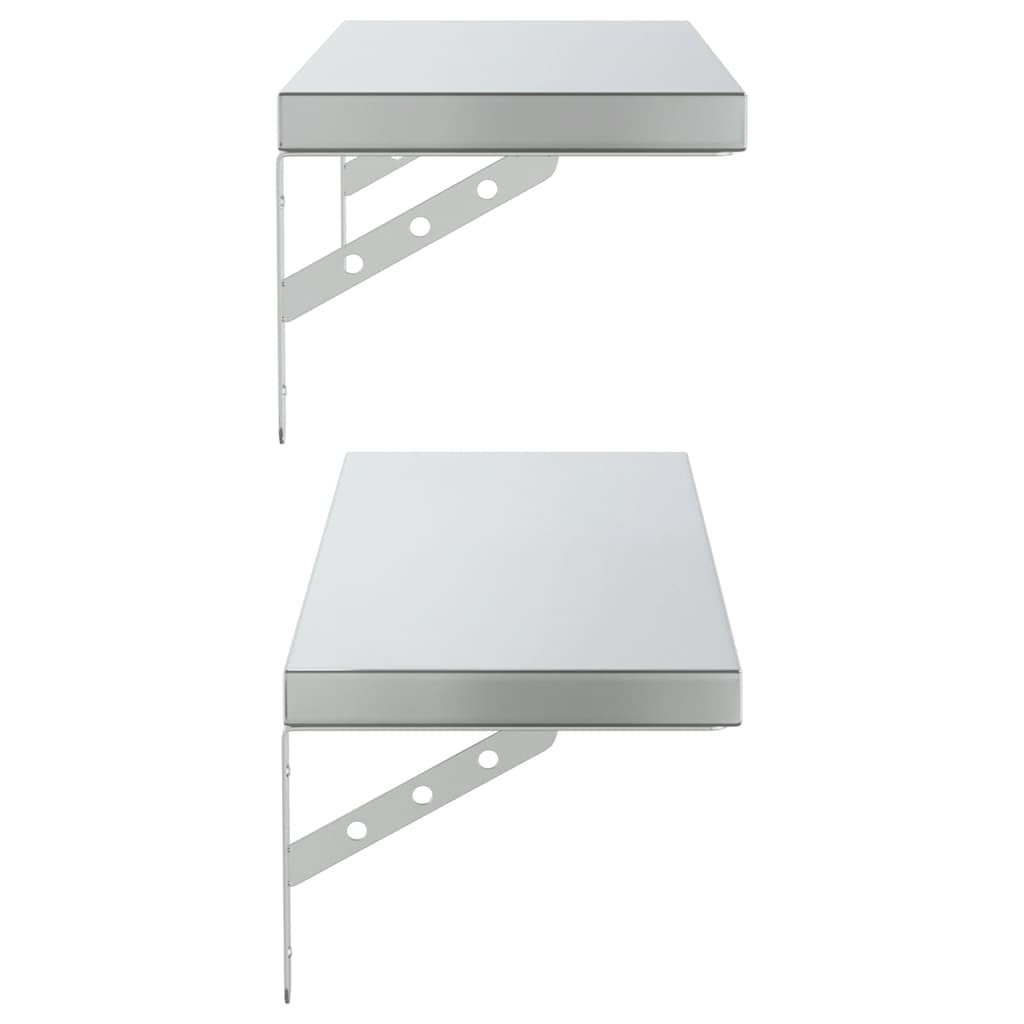 Wall Shelves 2 pcs 75x23.5 cm Silver Stainless Steel