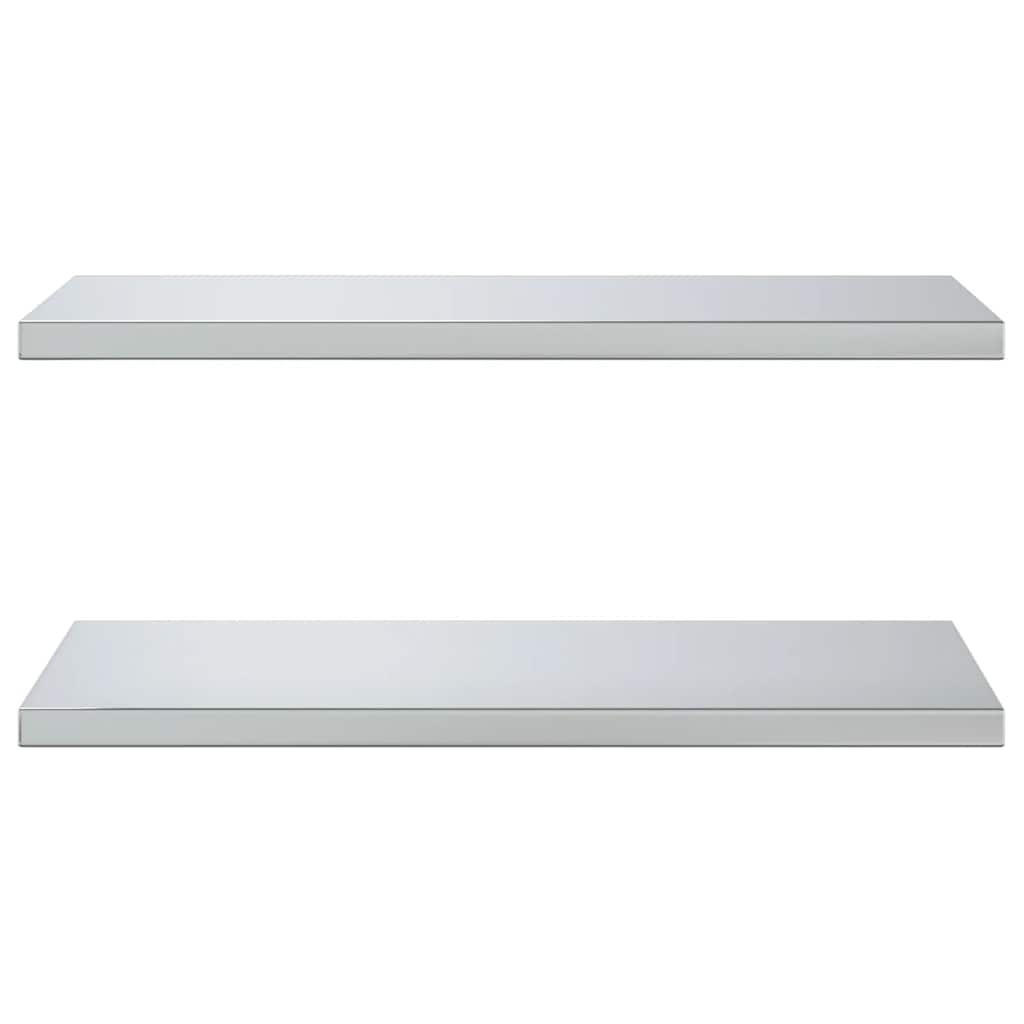 Wall Shelves 2 pcs 75x40x3 cm Silver Stainless Steel