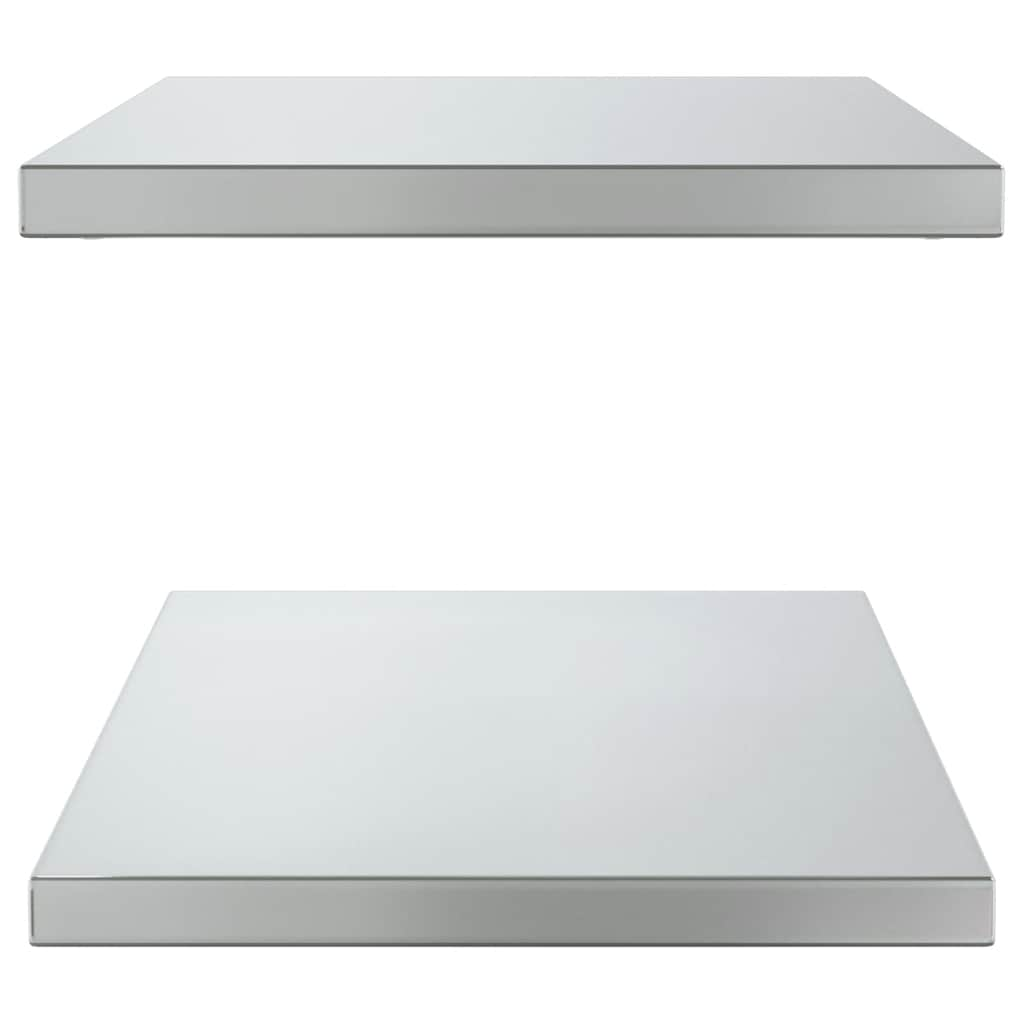 Wall Shelves 2 pcs 75x40x3 cm Silver Stainless Steel