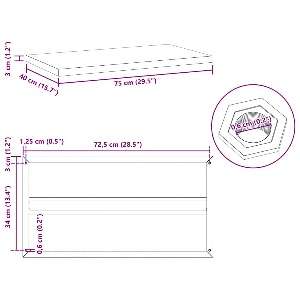 Wall Shelves 2 pcs 75x40x3 cm Silver Stainless Steel