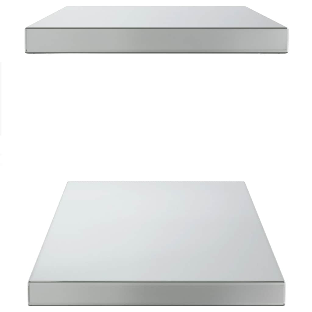 Wall Shelves 2 pcs 75x30x3 cm Silver Stainless Steel