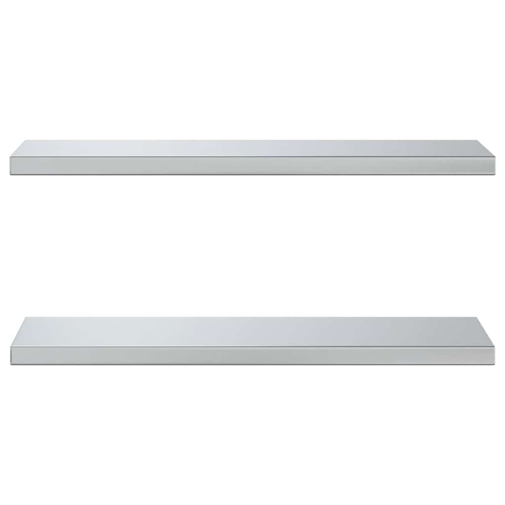 Wall Shelves 2 pcs 75x23.5x3 cm Silver Stainless Steel