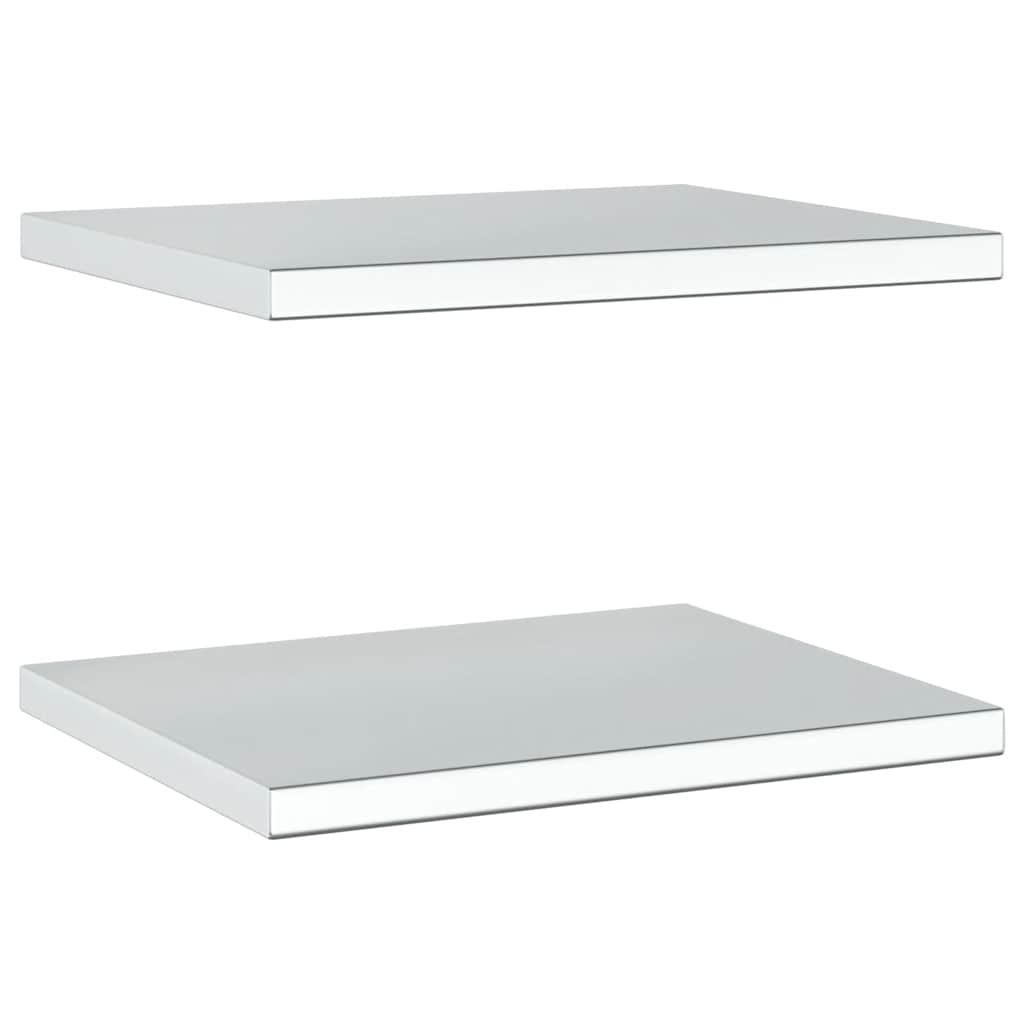 Wall Shelves 2 pcs 50x40x3 cm Silver Stainless Steel