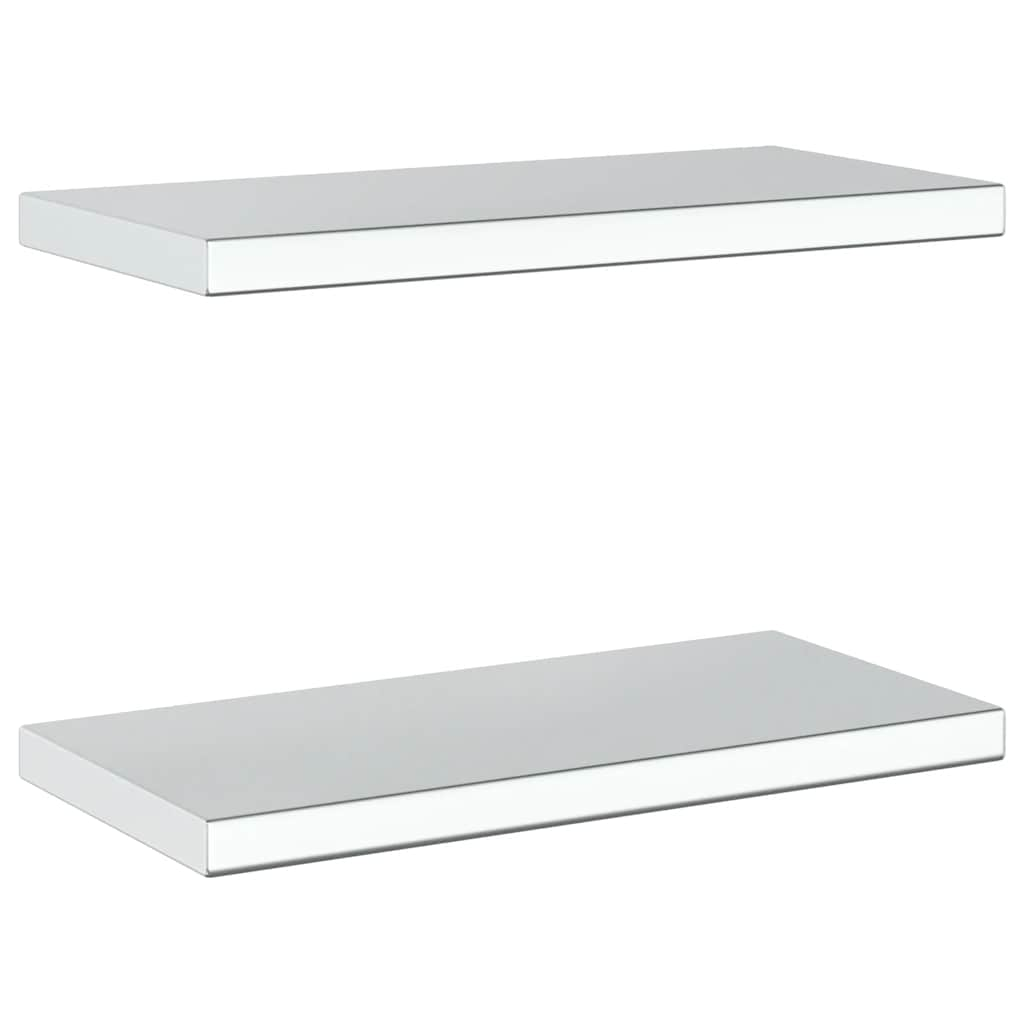 Wall Shelves 2 pcs 50x23.5x3 cm Silver Stainless Steel