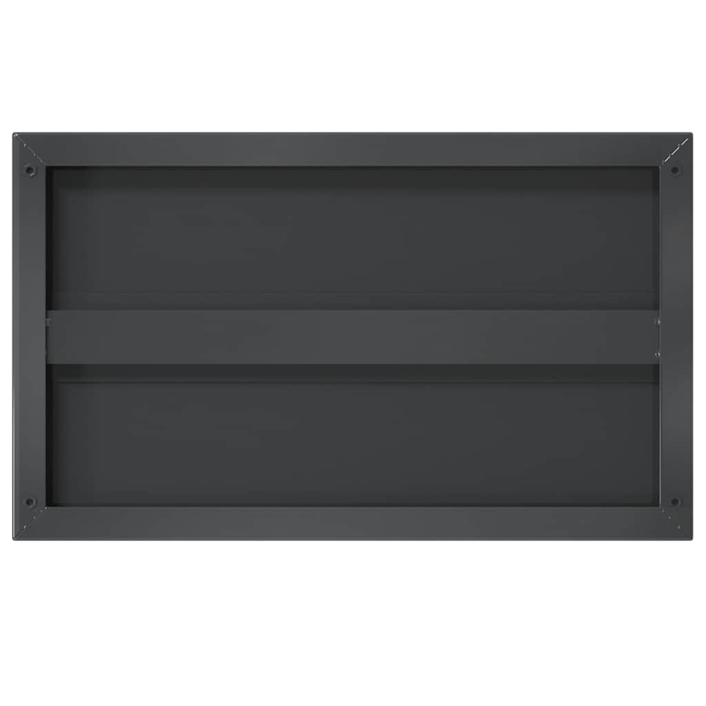 Wall Shelves 2 pcs 75x30x3 cm Black Stainless Steel