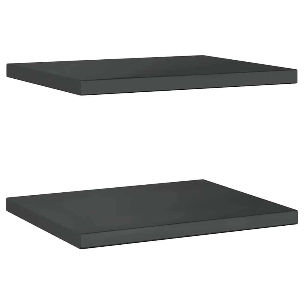 Wall Shelves 2 pcs 50x40x3 cm Black Stainless Steel