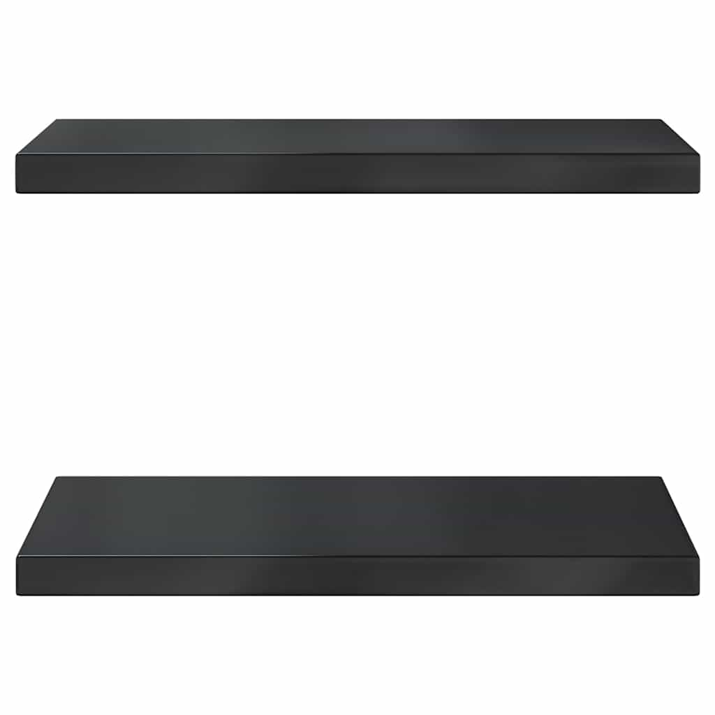 Wall Shelves 2 pcs 50x30x3 cm Black Stainless Steel