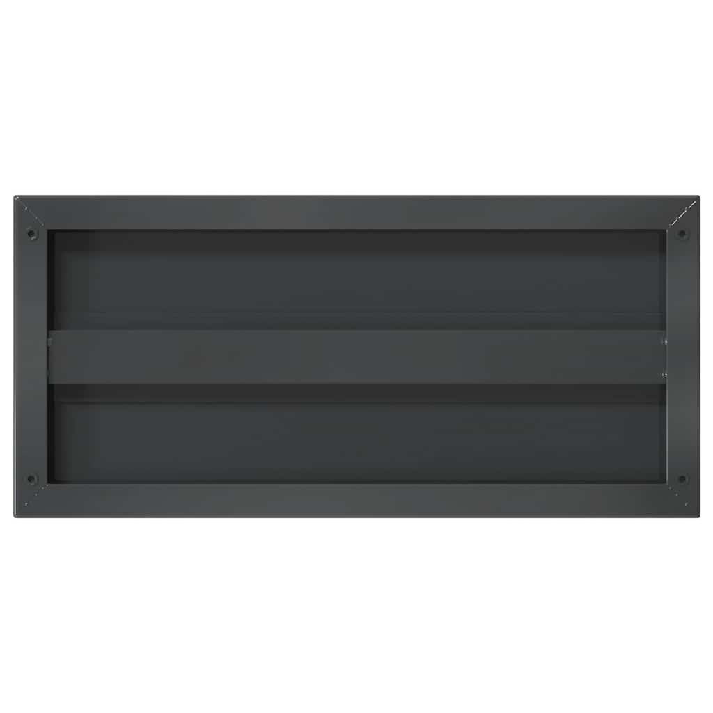 Wall Shelves 2 pcs 50x23.5x3 cm Black Stainless Steel