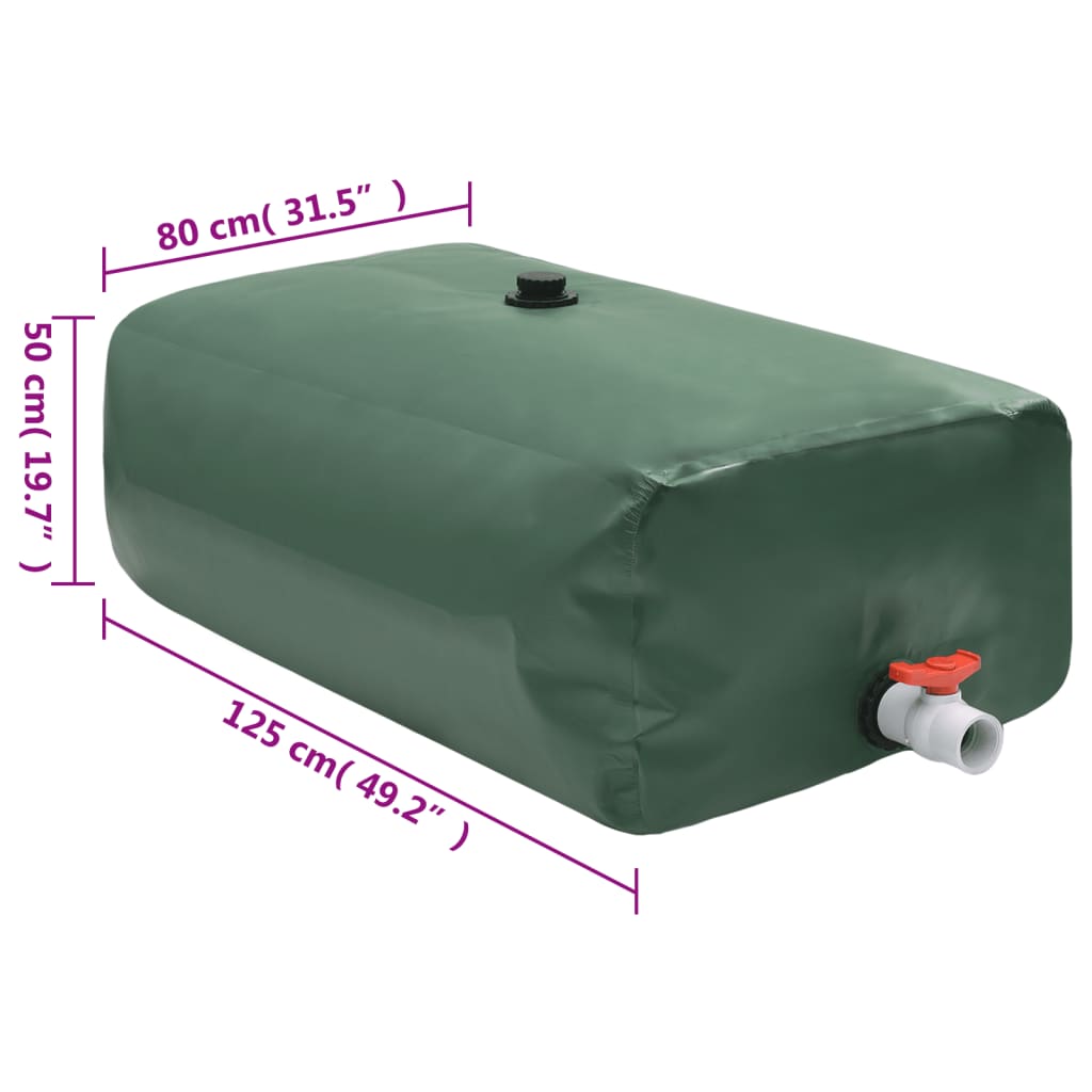 Water Tank with Tap Foldable 500 L PVC