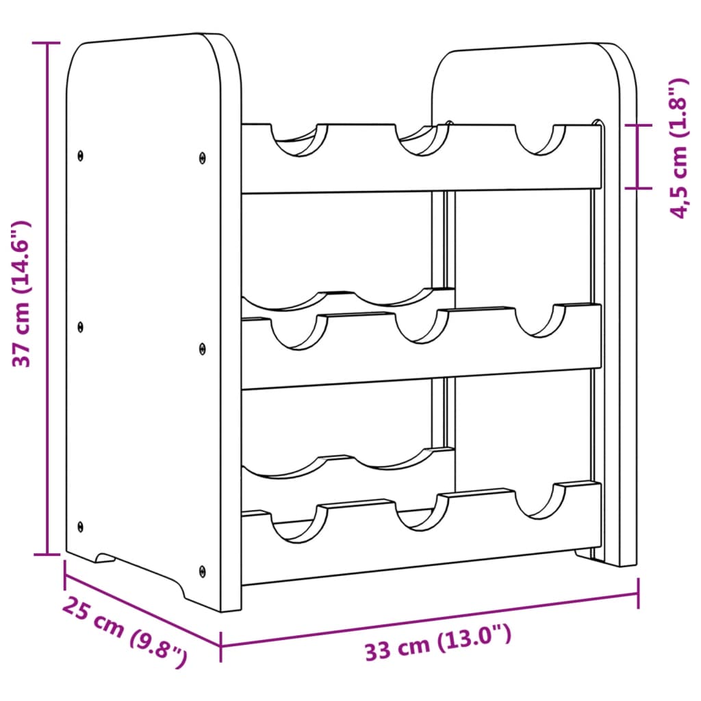 Wine Rack 33x25x37 cm Solid Wood Pine